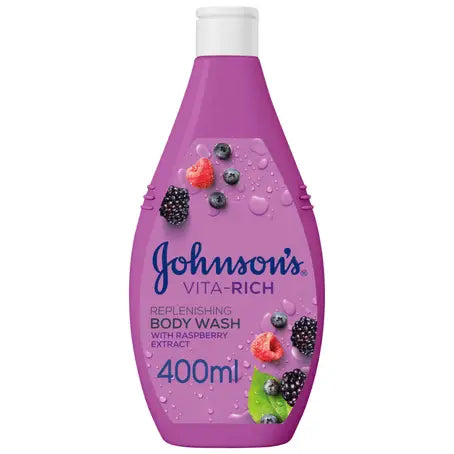 Johnson's Body Wash - Vita-Rich, Replenishing Raspberry 400ml