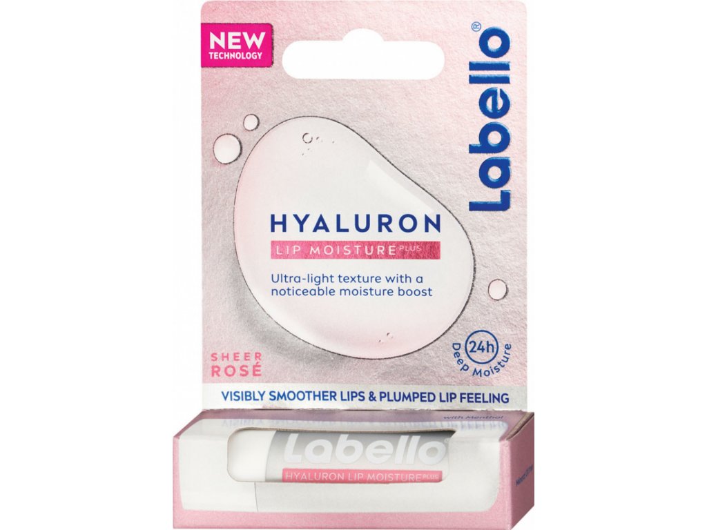 Labello Lip Balm, Hyaluron Lip Moisture Plus, Sheer Rosé, 5.2g