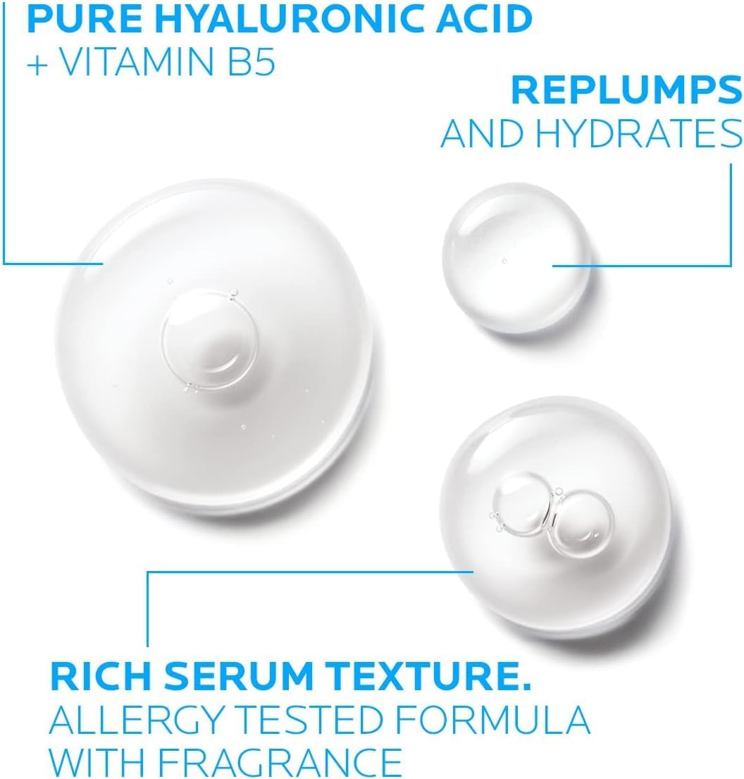 La Roche-Posay Hyalu B5 Pure Hyaluronic Acid Serum for Face, with Vitamin B5. Anti-Aging Serum Concentrate for Fine Lines. Hydrating, Repairing, Replumping. Suitable for Sensitive Skin