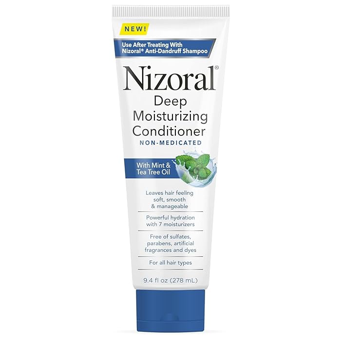 Nizoral Deep Moisturizing Conditioner with Mint & Tea Tree Oil for All Hair Types - Free of Sulfates, Parabens, Artificial Fragrances and Dyes, 9.4 oz, ym-01