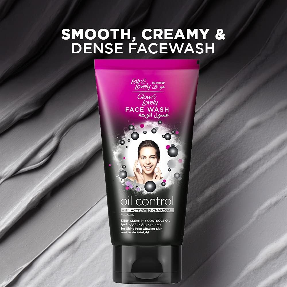 Glow & Lovely Formerly Fair & Lovely Face Wash With Activated Charcoal Oil Control To Deep Clean* + Control Oil 150Ml