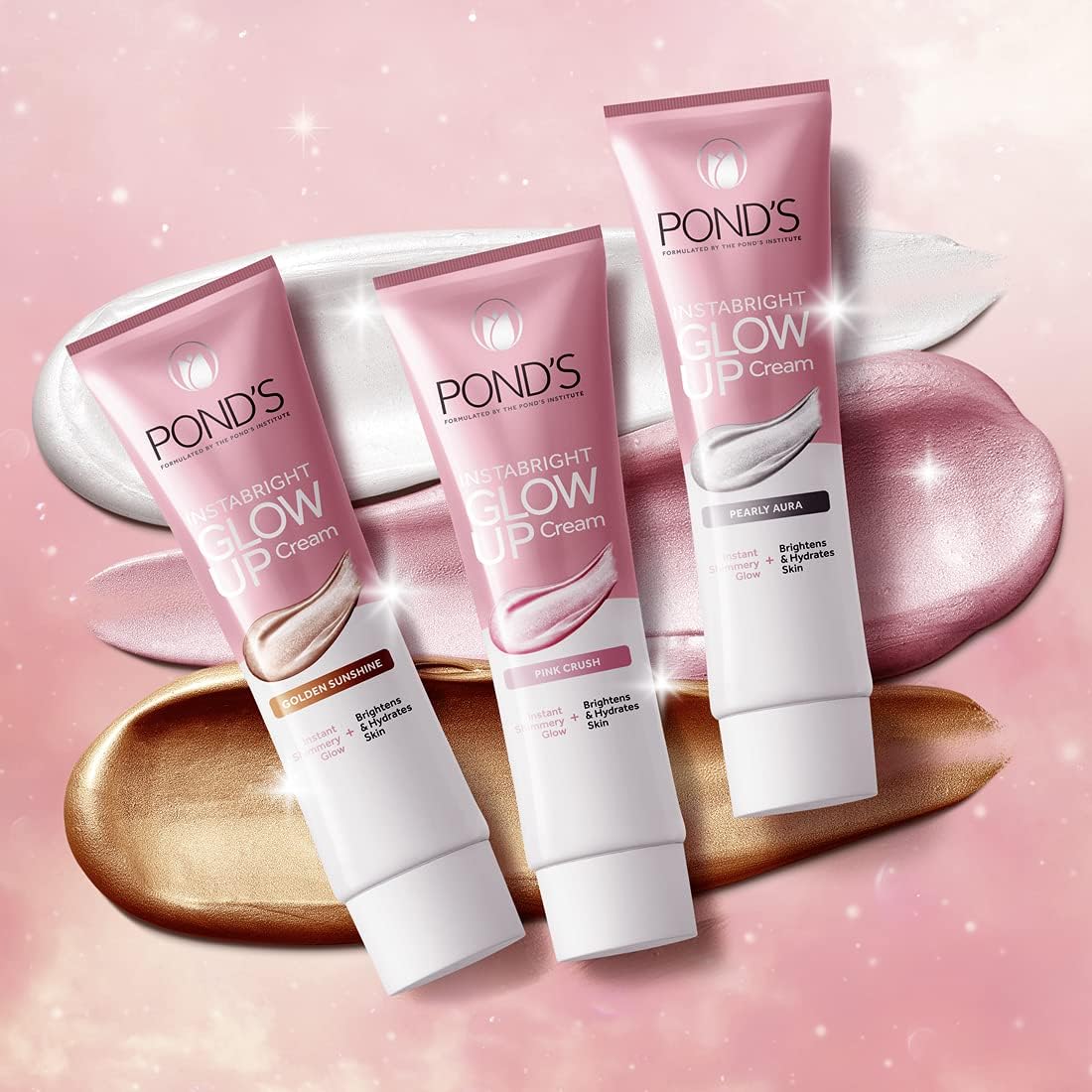 POND'S Face Moisturizing Cream InstaBright Illuminating Pink Crush, For Glowing Skin, 20g
