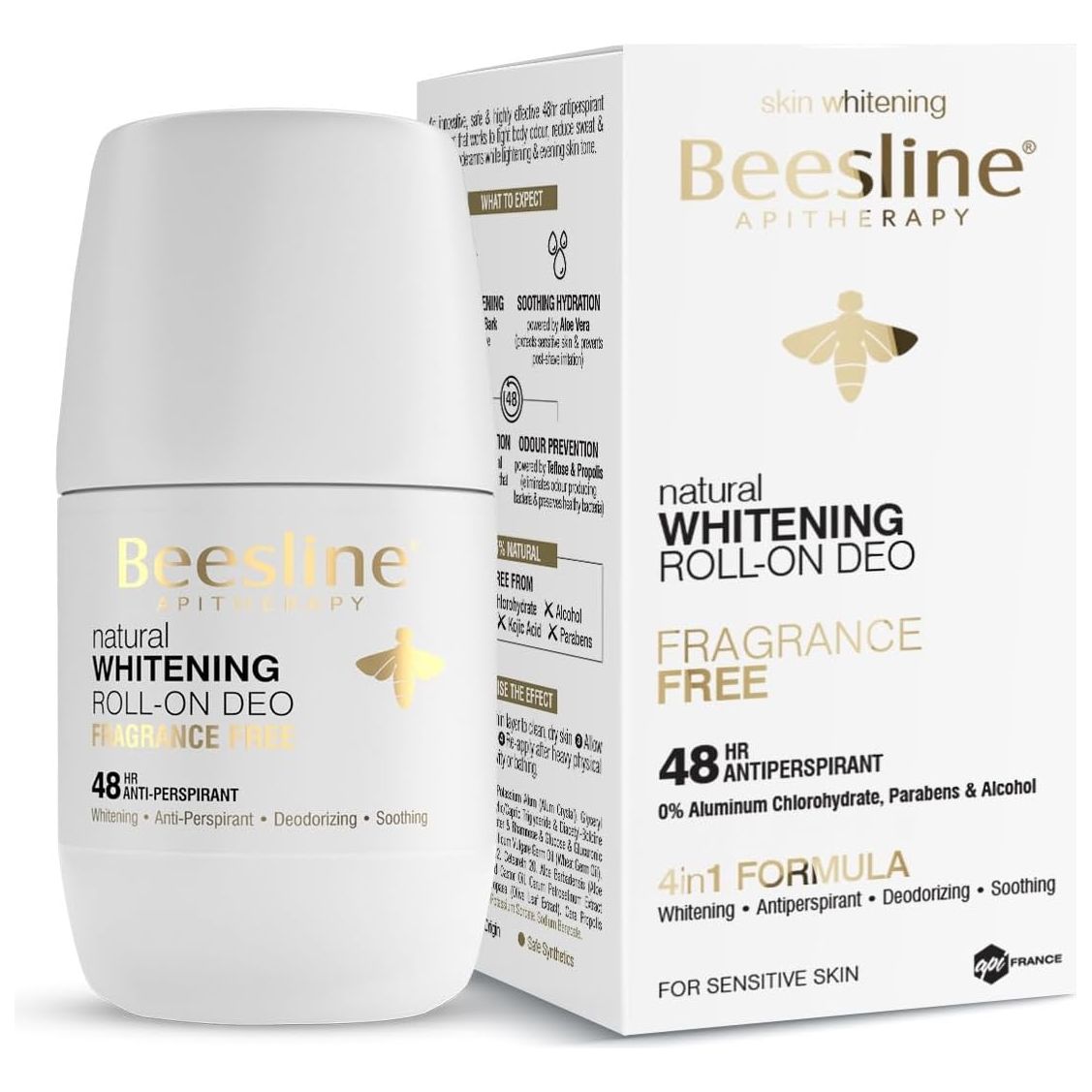 Beesline Natural Whitening Roll On Deodorant Fragrance Free