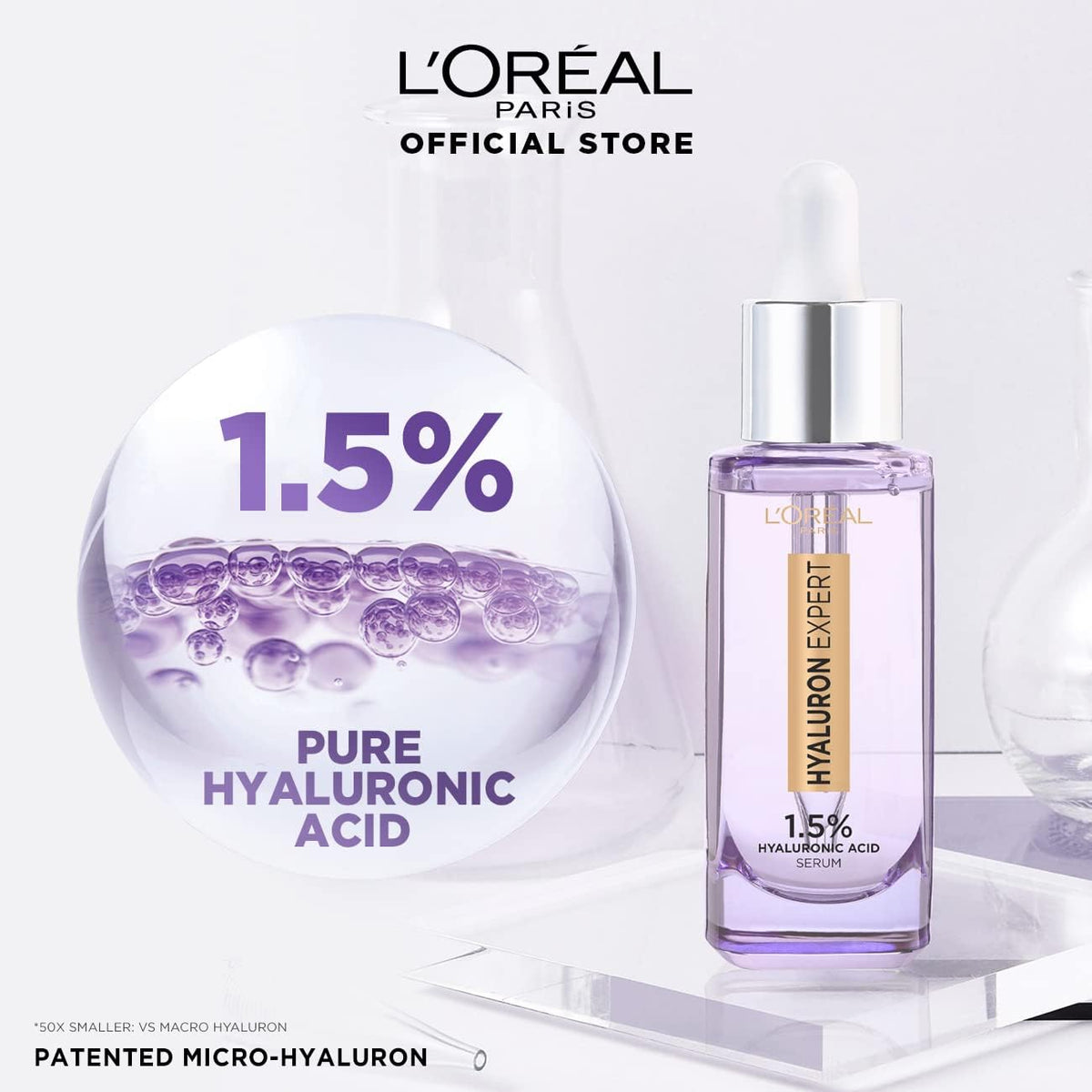 L'Oréal Paris 2.5% Hyaluronic Acid and Caffeine Eye Serum, 20 ml, clear