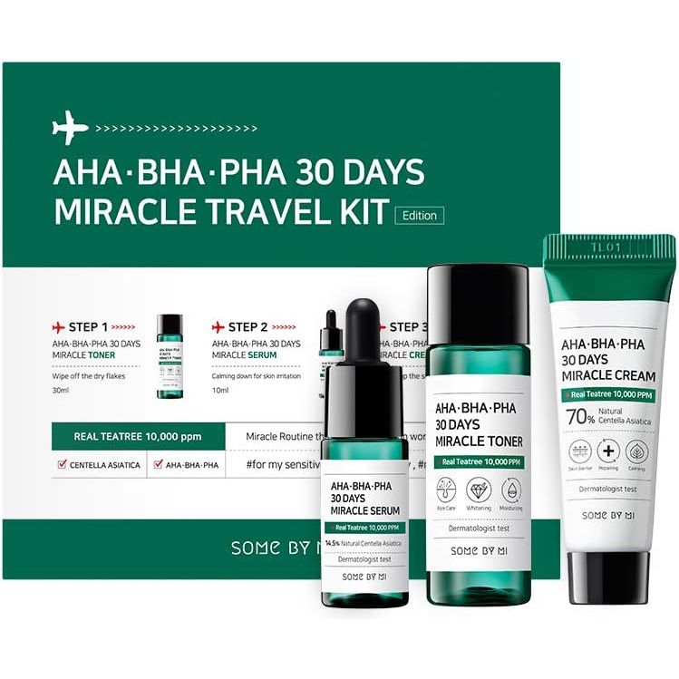 SOME BY MI AHA-BHA-PHA 30 Days Miracle Travel Kit (Toner 30ml, Serum 10ml, Cream 20g)