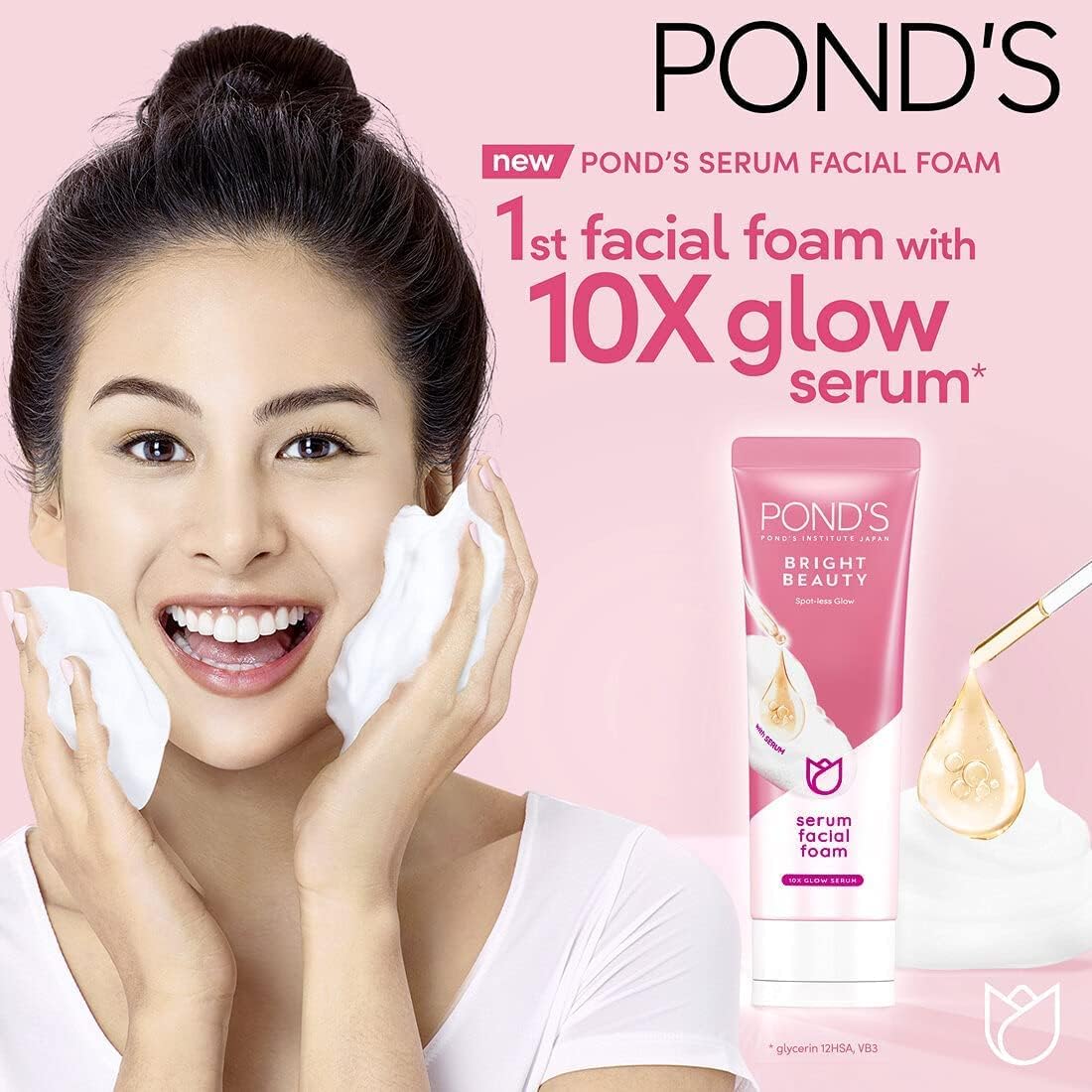 POND'S Bright Beauty Serum Facial Foam with Vitamin B3 Spotless Glow for brighter, 100 gm