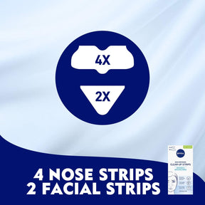 NIVEA Face Strips Unclog Pores Instantly, Skin Refining Clear-Up, Citrid Acid, 6 strips