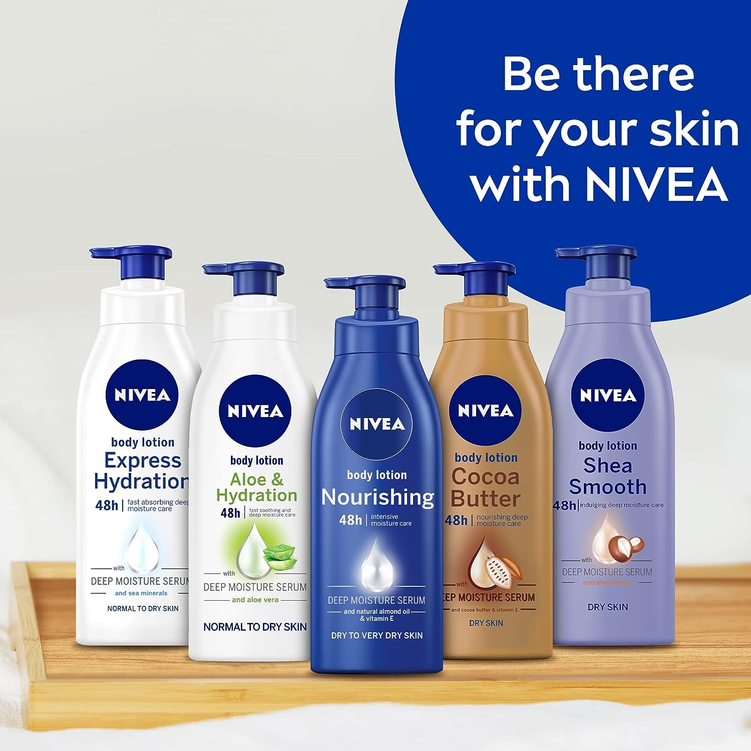 NIVEA Body Lotion Moisturizer for Normal to Dry Skin, 48h Moisture Care, Soothing Aloe Vera Hydration, 400ml