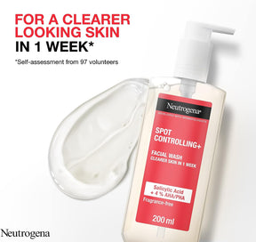 Neutrogena, Facial Wash Spot Controlling+, Clearer Skin in 1 Week, 200ml
