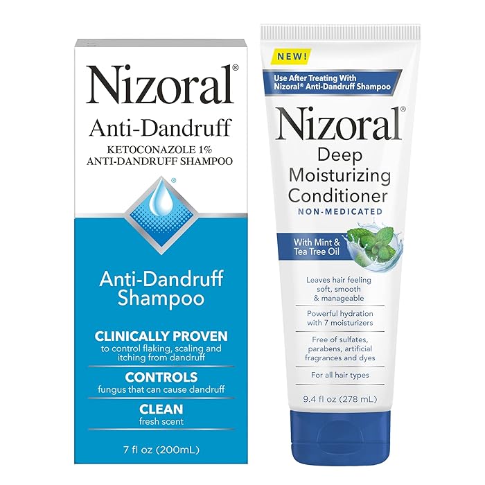 Nizoral Anti-Dandruff Shampoo, 7 oz + Deep Moisturizing Conditioner, 11 oz Bundle