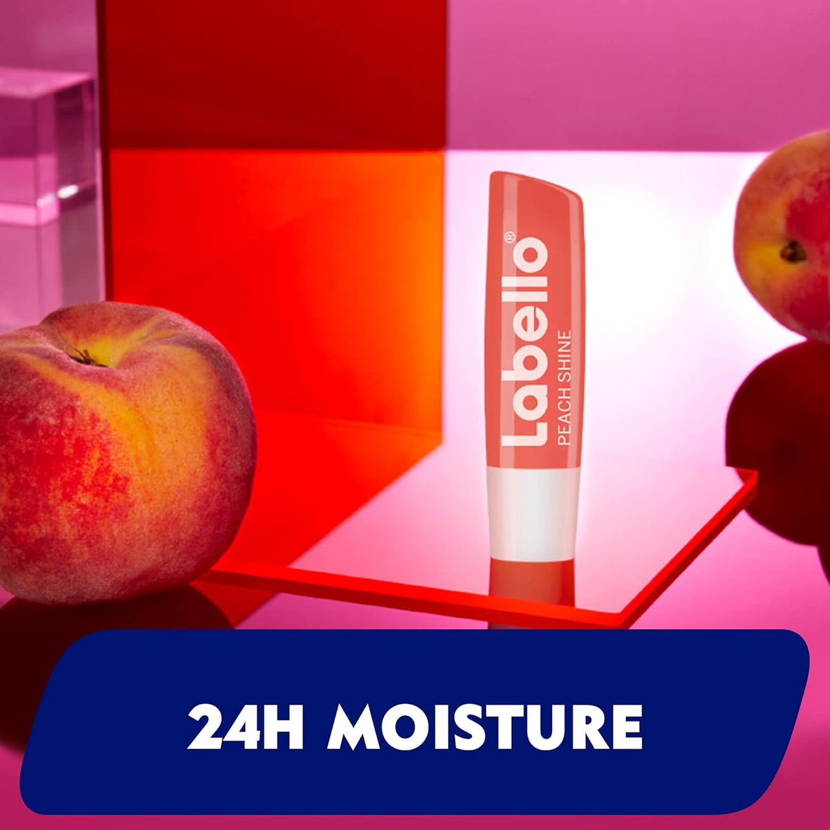LABELLO Lip Care, Moisturizing Lip Balm, Peach Shine, 4.8g