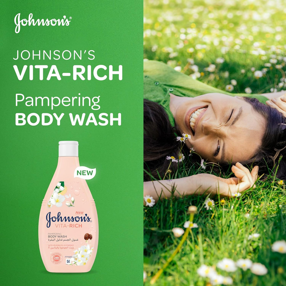 Johnson's Vita-Rich Jasmine and White Flowers Pampering Body Wash, 400ml