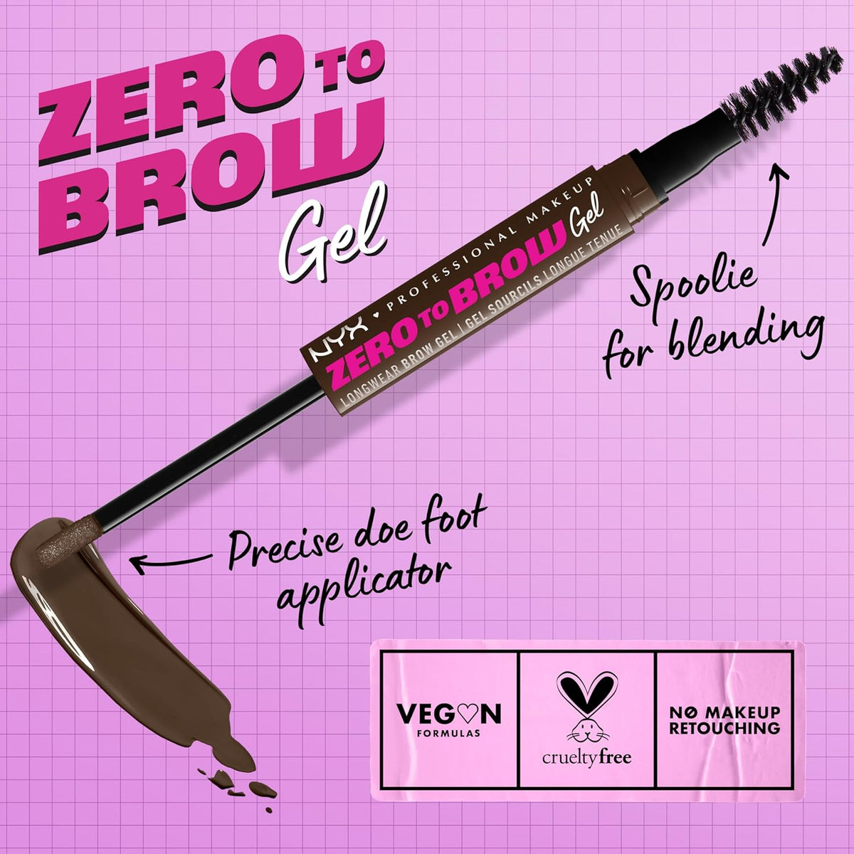 NYX Professional Makeup Zero to Brow Longwear Brow Gel - Espresso - Transfer-resistant, fade-resistant, and smudge-resistant (Vegan)