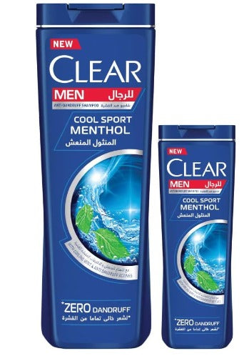 Clear Men's Anti-Dandruff Shampoo Cool Sport, 400 ML + Clear Assorted Shampoo 200ML