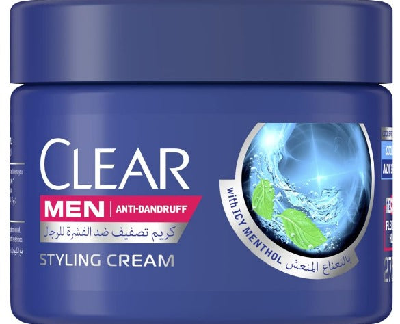 CLEAR Soft Styling Cream for casual hair styling, Cool Sport Menthol to style your hair without dandruff worries, 275ml