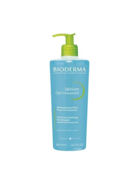 Bioderma Sebium Facial Purifying Cleansing Foaming Gel For Combination/Oily Skin, 500Ml